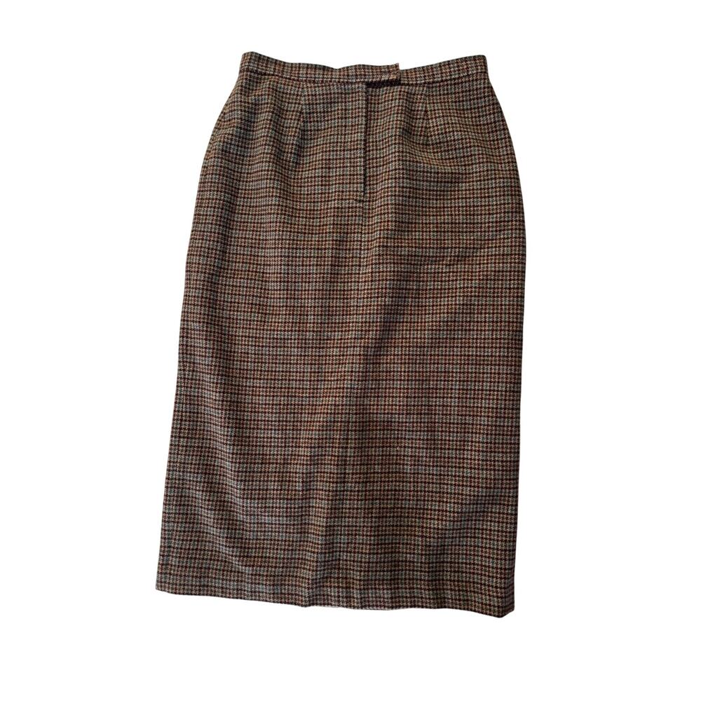 Vintage Liz Claiborne Crazy Horse Wool Skirt Size 14P – Classic Plaid Midi Skirt